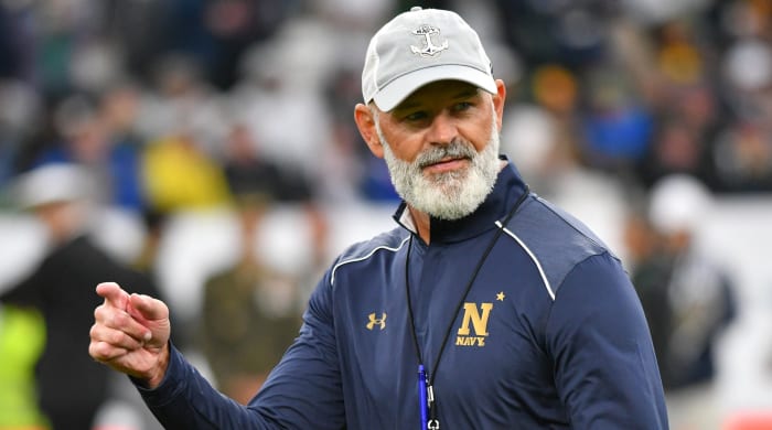 Navy football coach Brian Newberry